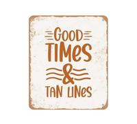ZGPOSQKZSC Times and Tan Lines Sign Beach Quote Vintage Tin Sign for Beach House Pool Room Patio Wall Decor Summer Vibes Coastal Decor (8 X 12 inch)