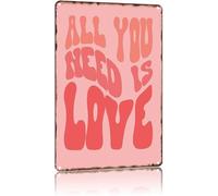 ZGPOSQKZSC Vintage Aluminum Plaque with Love Quote Text Art Metal Sign for Wall Decor in Various Rooms (8 X 12 in)