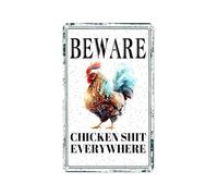 ZGPOSQKZSC Vintage Rooster Sign Metal Tin Country Kitchen Decor Morning Theme Wall-Art for Home Cafe 8 X 12 inch