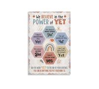 ZGPOSQKZSC We Believe In The Power of Yet Poster, Growth Mindset Motivational Decor, Vertical Back to School for Teachers(Unframed,16x24inch(40x60cm))