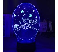 ZGSBT Lámpara de ilusión 3D Luz de noche LED El Principito Lámpara de bebé para la decoración de la habitación de los niños Luz 7 colores que cambian la batería Usb para niños