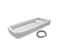 ZGUZMCMK Bañera Inflable Portátil Cama Enfermos Kit Lavado Completo Tubo Drenaje Largo Almohada Ajustable Material PVC Fácil Transporte Adecuada para Ancianos, Blanco