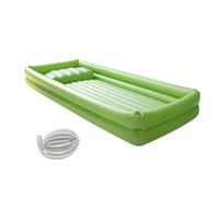 ZGUZMCMK Bañera Inflable Portátil Cama Enfermos Kit Lavado Completo Tubo Drenaje Largo Almohada Ajustable Material PVC Fácil Transporte Adecuada para Ancianos, Verde