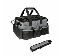 ZGUZMCMK Bolsa de Limpieza Multiusos Portador de Suministros Compartimentos Ajustables Tejido Oxford Impermeable Apropiada para Orden en Casa Trabajo Jardinería Mantenimiento, Gris Oscuro