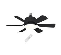 ZGUZMCMK Lámpara de Techo Ventilador con Mando a Distancia Portalámparas E27 Bombilla Tricolor Nivel Bajo Ruido Instalación Fácil Adecuada para Baño Cocina Dor, Negro