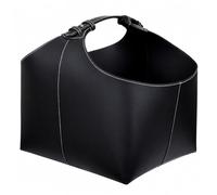 ZGUZMCMK Recipiente para Chimenea Cesta Almacenaje Caja PU Resistente Estilo Nórdico Adecuado para Sala de Estar Dormitorio Decoración , Negro