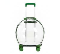 ZGUZMCMK Transportín para Mascotas Transparente con Ruedas Maleta Trolley Rodante Contenedor con Ventana Clara y Estructura Rígida Adecuado para Viajes Largos, Verde