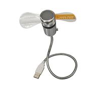 ZGUZMCMK Ventilador USB con Reloj y Temperatura en Pantalla LED Digital Ventilador Mini Flexible de Escritorio con Cuello de Portable Ajuste Fácil y