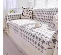 ZGWRYI Funda de Sofá Lavable y Transpirable para Todas Las Estaciones,Antideslizante y Resistente Al Desgaste,Colcha Multiusos para Sofas,FáCil de Limpiar(D2 Gray,180x460cm)