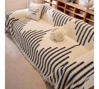 ZGWRYI Funda de Sofá Lavable y Transpirable para Todas Las Estaciones,Antideslizante y Resistente Al Desgaste,Colcha Multiusos para Sofas,FáCil de Limpiar(G5 Black,180x300cm)