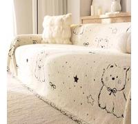 ZGWRYI Funda de Sofá Lavable y Transpirable para Todas Las Estaciones,Antideslizante y Resistente Al Desgaste,Colcha Multiusos para Sofas,FáCil de Limpiar(L2 Black,180x300cm)