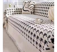 ZGWRYI Funda de Sofá Lavable y Transpirable para Todas Las Estaciones,Antideslizante y Resistente Al Desgaste,Colcha Multiusos para Sofas,FáCil de Limpiar(D4 Black,180x320cm)