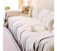 ZGWRYI Funda de Sofá Lavable y Transpirable para Todas Las Estaciones,Antideslizante y Resistente Al Desgaste,Colcha Multiusos para Sofas,FáCil de Limpiar(B1 Black,180x420cm)