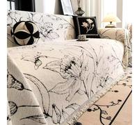 ZGWRYI Funda de Sofá Lavable y Transpirable para Todas Las Estaciones,Antideslizante y Resistente Al Desgaste,Colcha Multiusos para Sofas,FáCil de Limpiar(J3 Black,180x320cm)