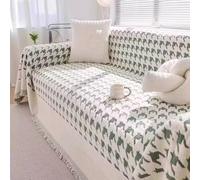 ZGWRYI Funda de Sofá Lavable y Transpirable para Todas Las Estaciones,Antideslizante y Resistente Al Desgaste,Colcha Multiusos para Sofas,FáCil de Limpiar(D1 Green,180x240cm)