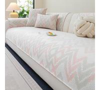 ZGWRYI Funda De Sofá Verano Refrescante Antideslizante, Funda Sofa Universal Cubre Canape Sofa Cover - Cómodo Material de Seda Hielo - Diseño Transpirable(Pinkish Green,90x160cm)