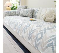 ZGWRYI Funda De Sofá Verano Refrescante Antideslizante, Funda Sofa Universal Cubre Canape Sofa Cover - Cómodo Material de Seda Hielo - Diseño Transpirable(Dark Blue,45x45cm Pillowcase)
