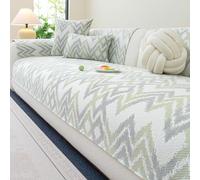 ZGWRYI Funda De Sofá Verano Refrescante Antideslizante, Funda Sofa Universal Cubre Canape Sofa Cover - Cómodo Material de Seda Hielo - Diseño Transpirable(Green,45x45cm Pillowcase)