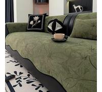 ZGWRYI Non Slip Sofa Cover,Thick Chenille Sofa Covers Non Slipcovers,Soft Washable Couch Seat Protector Pads Throws for Furniture Settee Corner Armchair(Green,90x80cm)
