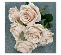 ZGXNYI 2PCS 9 Head Artificial Pink Rose Wedding Bridal Bouquet Photography Props Home Garden Decoration Garden Decoration Ornaments Fiori Artificiali Peonie(Bean Paste Color)