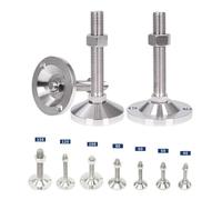 ZGXNYI 4Pcs Adjustable Lathe Leg 304 Stainless Steel Thread M8 M10 M12 Heavy-Duty Levelling Feet Swivel Base Furniture Glide Pad(D50 x M12x100)