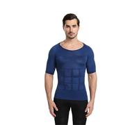 ZGXNYI Corsé Ajustado for Hombre, Faja Moldeadora de Vientre Plano, Camiseta de compresión, Entrenador de Cintura Adelgazante, Moldeador de Cuerpo, Faja de Pecho, Ropa Interior(Blue,L)