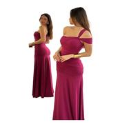 ZGXNYI Elegante Vestido Largo Ajustado Irregular de un Solo Hombro for Mujer, Sexy, sin Espalda, for Fiesta, Club, Noche.(Rose Red,M)