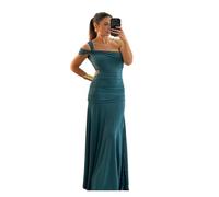 ZGXNYI Elegante Vestido Largo Ajustado Irregular de un Solo Hombro for Mujer, Sexy, sin Espalda, for Fiesta, Club, Noche.(Green,M)