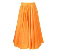 ZGXNYI Falda Flamenca for niñas, Vestido de Baile Corrida toros, Faldas largas gitanas, Traje actuación for Bailarina, Ropa Danza del Vientre, Tango Latino(Yellow,130)