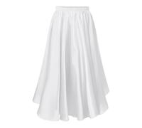 ZGXNYI Falda Flamenca for niñas, Vestido de Baile Corrida toros, Faldas largas gitanas, Traje actuación for Bailarina, Ropa Danza del Vientre, Tango Latino(White,130)