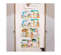 ZGXNYI Soporte de exhibición de libros de imágenes, estantería de pared for niños detrás de la puerta, almacenamiento de revistas de lectura, estantería for colgar en la pared(4PCS)