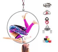 ZGYOZMNG Aro aéreo Lyra, aro aéreo Profesional, Equipo aéreo de Circo de un Solo Punto, aro de Yoga, Juego de Anillos de Circo para Danza aérea en Estudio y Fitness aéreo (85 cm × 3,2 cm)