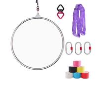 ZGYOZMNG Aro aéreo Lyra, Equipo de Anillas aéreas, aro aéreo para niños, Juego de Mini aro de un Solo Punto, aro de Yoga aéreo de Acero Inoxidable para Fitness en casa/Circo, 95 cm (95 cm)
