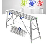 ZGYOZMNG Escalera de andamio Plegable, Altura Ajustable, Plataforma de Trabajo Multiusos, Taburete para mejoras del hogar y Lavado de vehículos (140 cm)