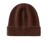 ZGYOZMNG Gorro de Punto de Cachemira Unisex, cálido, Suave, Liso, para Exteriores, con diseño de Calavera Acanalado, Informal y Acogedor (marrón Oscuro, Talla única)