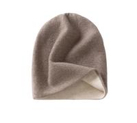 ZGYOZMNG Gorro de Punto de Doble Capa de Cachemira Lisa para Mujer, Grueso y cálido, Suave, Acanalado, para Exteriores, Invierno (Talla única 3)