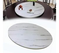 ZGYOZMNG Plato Giratorio de Madera Lazy Susan, Bandeja organizadora Redonda para Servir, Bandeja giratoria para Mesa de Comedor, Suave y silenciosa (Blanco mármol, 90 cm/36")