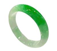 ZGYOZMNG Pulsera de Jade para Mujer auténtica con Certificado. Brazalete de jadeíta Verde y Blanca (Blanco y Verde, 58 mm).