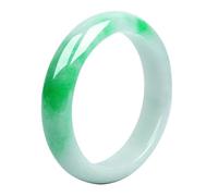 ZGYOZMNG Pulsera de Jade para Mujer, auténtica jadeíta birmana Natural Verde Brillante (Verde, 54 mm)