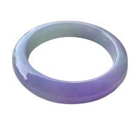ZGYOZMNG Pulsera de Jade para Mujer, auténtica jadeíta Morada y Blanca birmana Natural (Morado, 64 mm)
