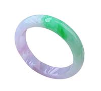 ZGYOZMNG Pulsera de Jade para Mujer, auténtica Pulsera de jadeíta Natural Morada y Verde (Verde, 54 mm)