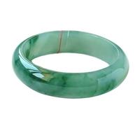 ZGYOZMNG Pulsera de Jade para Mujer, con Flores flotantes Verdes Naturales, jadeíta Genuina de Grado A (Verde, 58 mm)