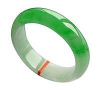 ZGYOZMNG Pulsera de Jade para Mujer, jadeíta Verde y Blanca Natural, auténtica, de Grado A, con joyero (Verde, 60 mm)