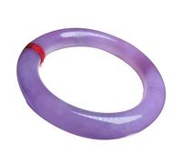 ZGYOZMNG Pulsera de Jade Redondo Morado para Mujer, Joya de jadeíta auténtica birmana Natural (Morado, 58 mm)