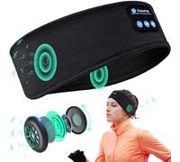 ZGZ Auriculares para Dormir Diadema Bluetooth, Auriculares Deportivos inalámbricos con Altavoces estéreo de Esponja Ultrafina y Suave Diadema para Auriculares para Dormir, Viajar, Correr, Meditar (Neg