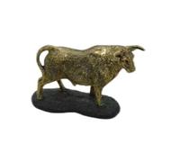ZH Dorado - Figura Decorativa de Toro Dorado en Resina, Estatua de Toro para Decoración, 13cm