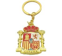 ZH TIPO 2 - Llavero Escudo de España, Doble Cara, Diseño Heráldico, Acabado Dorado y Rojo