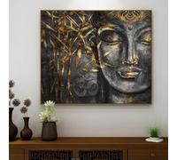 Zhadongli Art Arte de pared abstracto, pinturas en lienzo, carteles e impresiones de budismo, imágenes de humor budista para decoración de sala de estar, 60x90cm (24x31 pulgadas) con marco