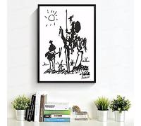 Zhadongli Art Pintura abstracta moderna del arte de la pared Arte de la lona Pinturas de Pablo Picasso Don Quijote Banksy Póster Cuadros de la pared 50x75cm (20x30in) Con marco