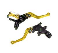 zhaichuhuozuiduo Manetas De Embrague De Freno Universales Para Motocicleta De 22 Mm, Accesorios Para Bomba De Freno Delantero Hidráulico, Palanca De Freno Para Motocross.(Gold)